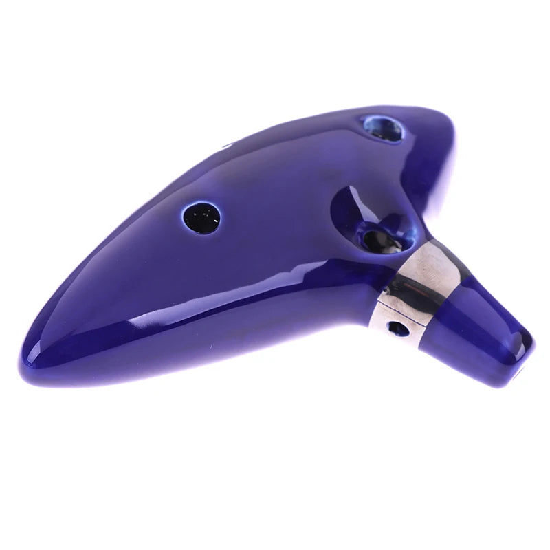 Blue Musical Instrument Ocarina Flute 12 Hole Ocarina Ceramic Alto C Legend Of Ocarina Flute Ocarina Inspired Of Time 1Pc