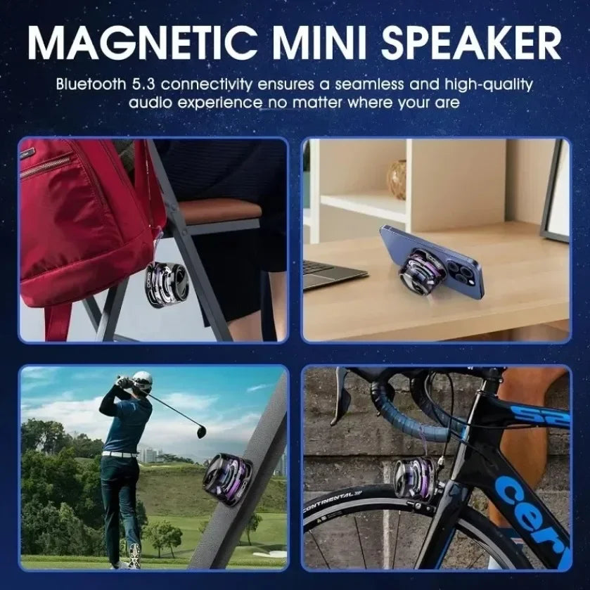 XIKCU Portable Bluetooth Speaker G200 RGB Lighting Magnetic Speaker BT5.0 Mini Sound Box 7 Hours Playback Phone Holder