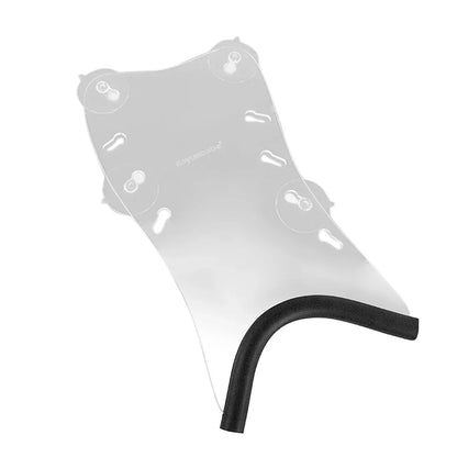 Clear plastic windshield with black rubber edge and suction cup mounts for a88m koyunbaba guitar suction streamliner stand