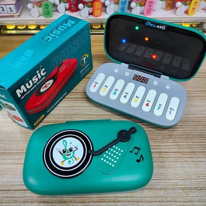 Electronic Music Rhythm Puzzle Game Machine Montessori Pockets Travel Toy Light up Educational Sensory Fast Push Electronic Organ