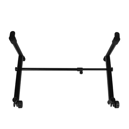 Black metal piano keyboard stand aa90-adjusted with adjustable legs and caster wheels electric piano holder second tiers stand