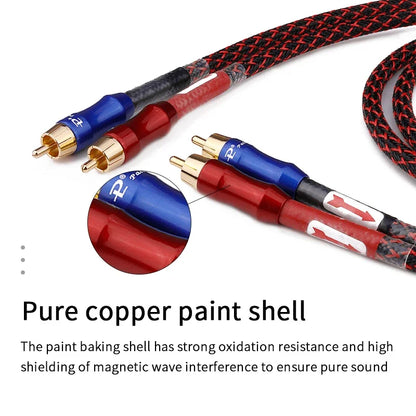 YYAUDIO HIFI Stereo Pair RCA Cable High-performance Premium Hi-Fi Audio 2rca to 2rca Interconnect Cable