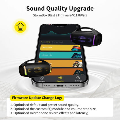 TRIBIT StormBox Blast 2 Bluetooth Speaker, 200W Power With Subwoofer Outdoor IP67 Party Speaker, 30H Playtime, LED, Mic Input