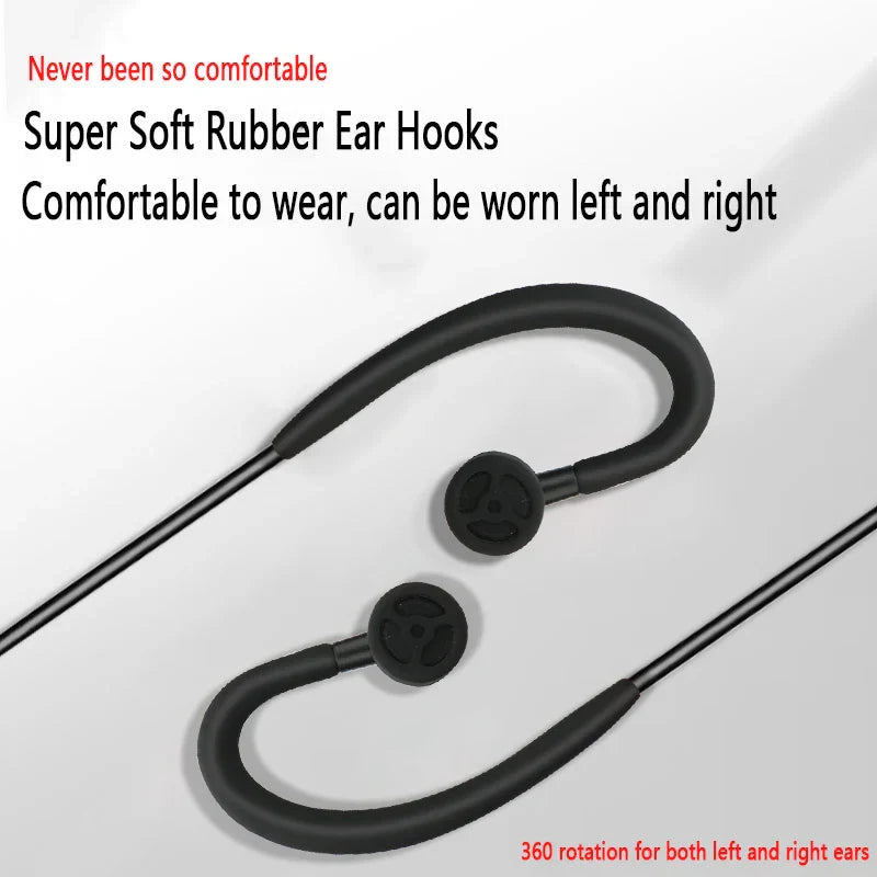 Black super soft rubber ear hooks with curved design for comfortable wear for abbree 780 headset mic pro uv32 quansheng walkie talkie two uv-21 pro