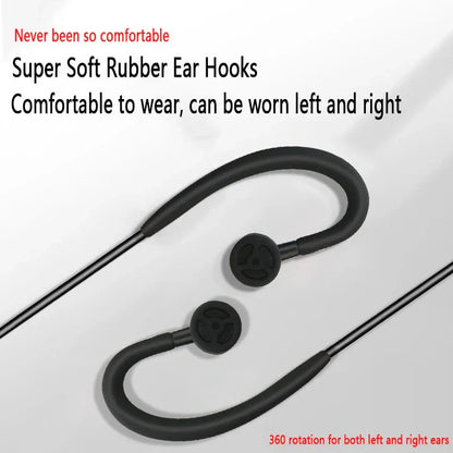 Black super soft rubber ear hooks with curved design for comfortable wear for abbree 780 headset mic pro uv32 quansheng walkie talkie two uv-21 pro