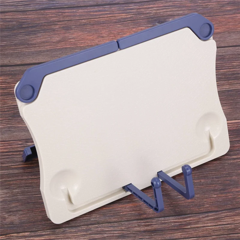 Beige and blue folding tabletop music stand abs with adjustable legs for piano violin universal use