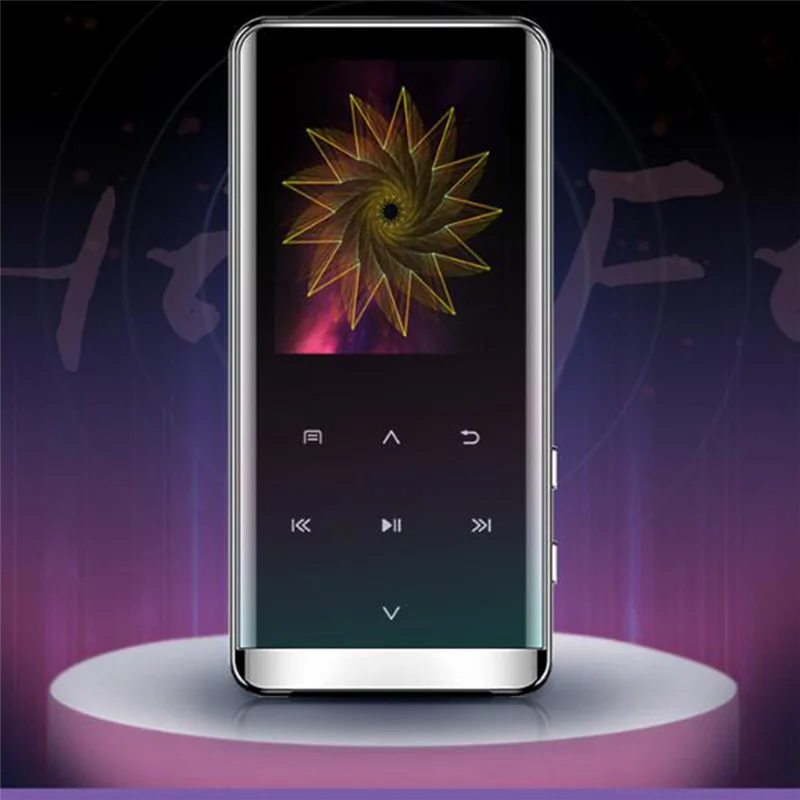 Silver-framed abuomp3 player with 1.5 inch 128x160 pixels tft display and physical buttons for hi fi music playback