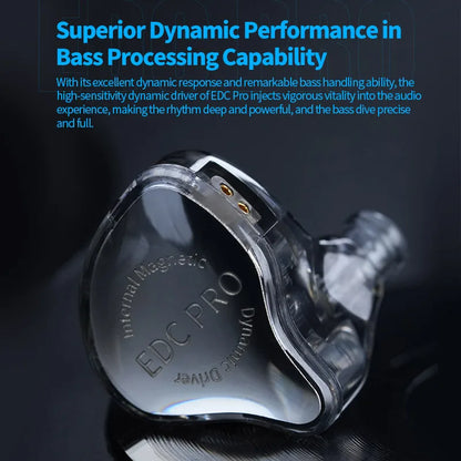 KZ EDC PRO upgraded high-quality dynamic HIFI in ear interchangeable cable wired motion noise cancelling headphones