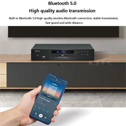 Audiophile HIFI CD Player Bluetooth 5.0 USB Lossless Music Player Balanced Digital Optical Coaxial Output DTS Music Turntable