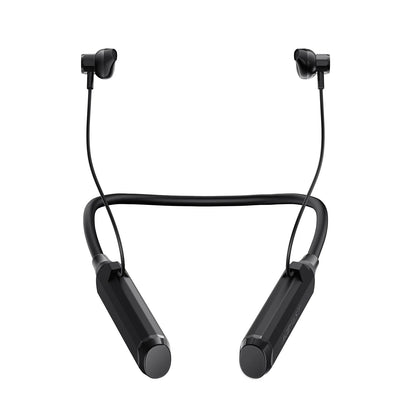 Black acefast wireless neckband earphones with matte earpieces magnetic sport earbuds game low latency design