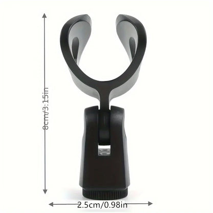 Black plastic adjustable desktop microphone stand clip with u-shaped design and clamp for podcasts live streaming tablet holder multifunctional