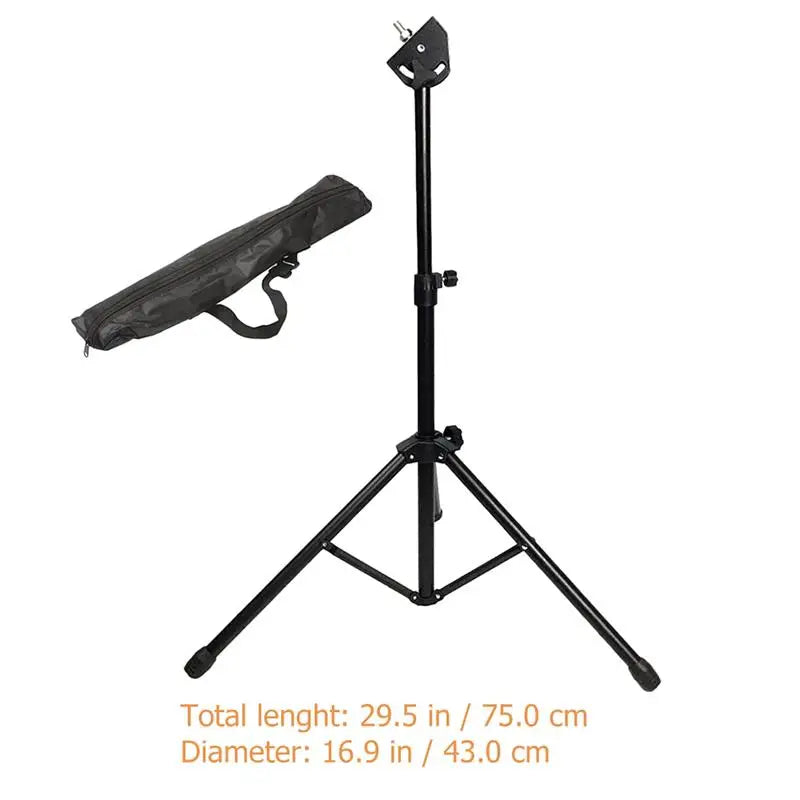 Adjustable black metal dumb drum stand tripod practice pad rack with mounting bracket for music equipment accessories