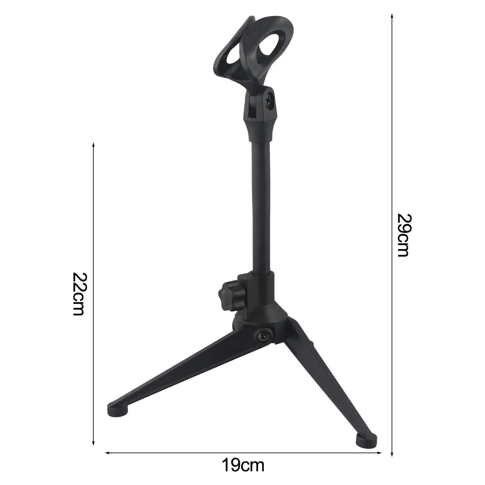 Adjustable microphone stand black with tripod bracket professional and height markings for studio use