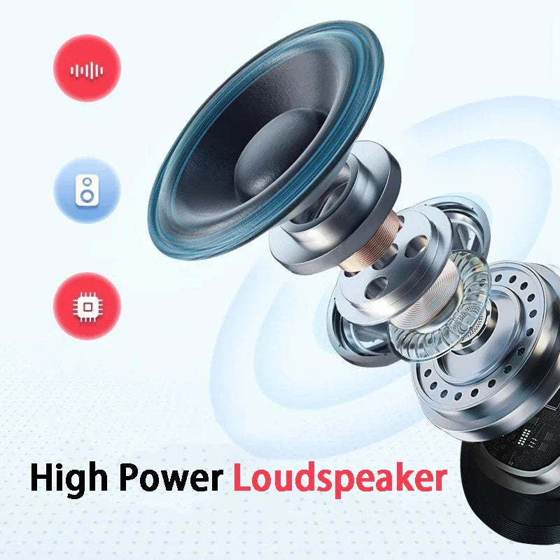 High-power loudspeaker with sleek metallic frame and black cone showing internal components for display effects in adult electronic piano with keyboard microphone interface and headphone options