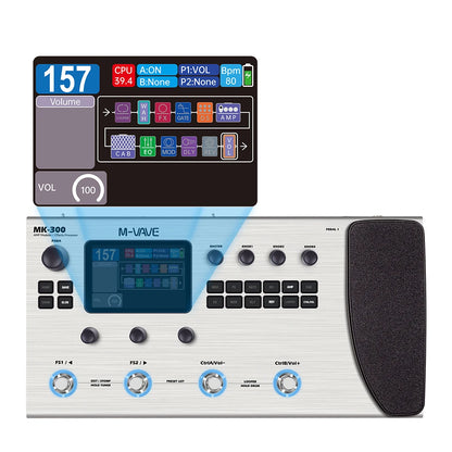 M-VAVE MK-300 Guitar Multi-Effect Processor | ANN Neural Modeling 120AMP/360FX | 10h 150s STEREO LOOPER128 Drum MIDI DAW