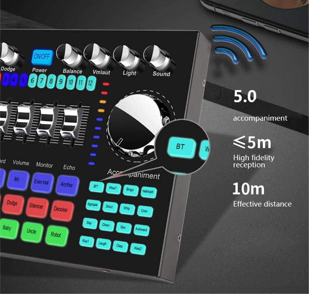 K1 Live Sound Card Portable Internet Celebrity Live Broadcast Special Sound Equipment Universal for Music Recording Karaoke Sing