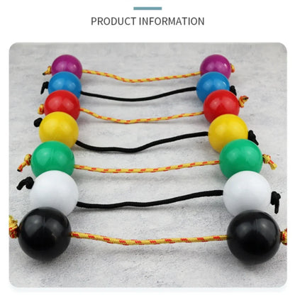 Colorful plastic bead african shaker kashaka with black and yellow braided cords rhythmic balls percussion instrument