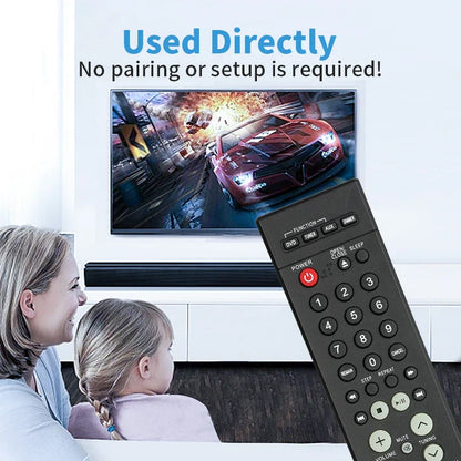 Black ah59-01644a remote control with red power button for samsung dvd home theater system functions labeled