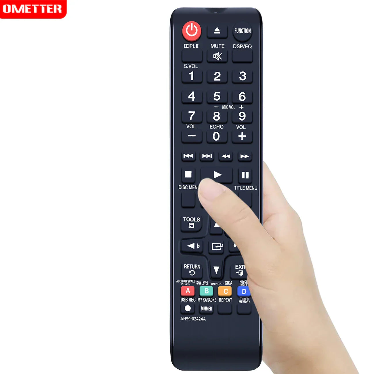 Black plastic ah59-02424a remote control replacement for samsung ah59-02425a ah59-02413a ht-e330k system with red power button