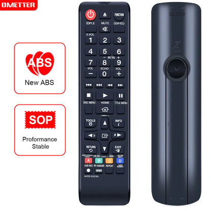Black plastic remote control replacement with matte finish and multiple buttons for Samsung AH59-02425A AH59-02413A HT-E330K