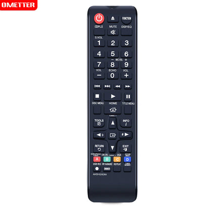 Black plastic remote control replacement for samsung ah59-02425a ah59-02413a ht-e330k with red power button and media controls