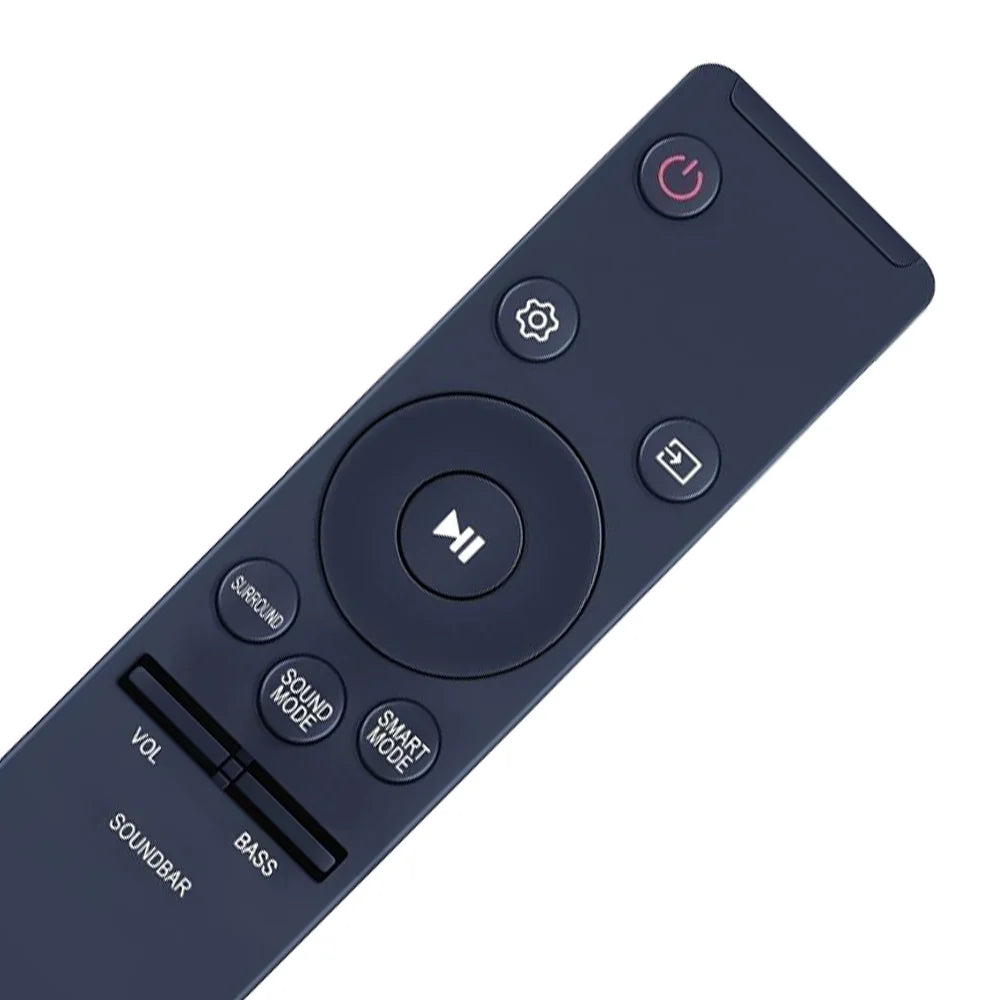 Black plastic ah59-02759a remote control with circular pad and sliders for samsung soundbar speaker hw-ms551 hw-ms6500 hw-ms6501