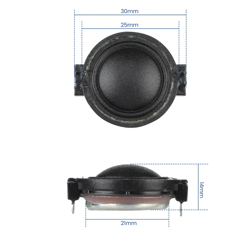 Black circular AIYIMA inch 25mm tweeter speaker with textured dome silk film audio treble and metal mounting brackets