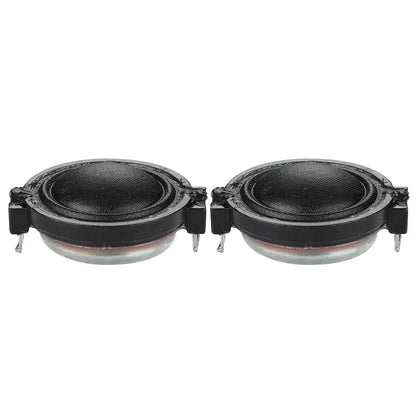 Black circular 1 inch 25mm tweeter speakers with mesh grille metallic mounting brackets ohm 10w dome film audio treble