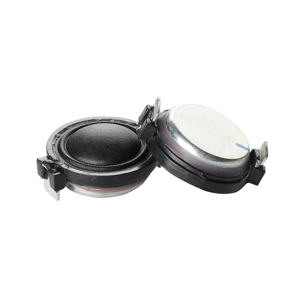 Black and silver inch 25mm tweeter speaker with mesh grille and metallic backplate ohm 10w dome film audio treble component