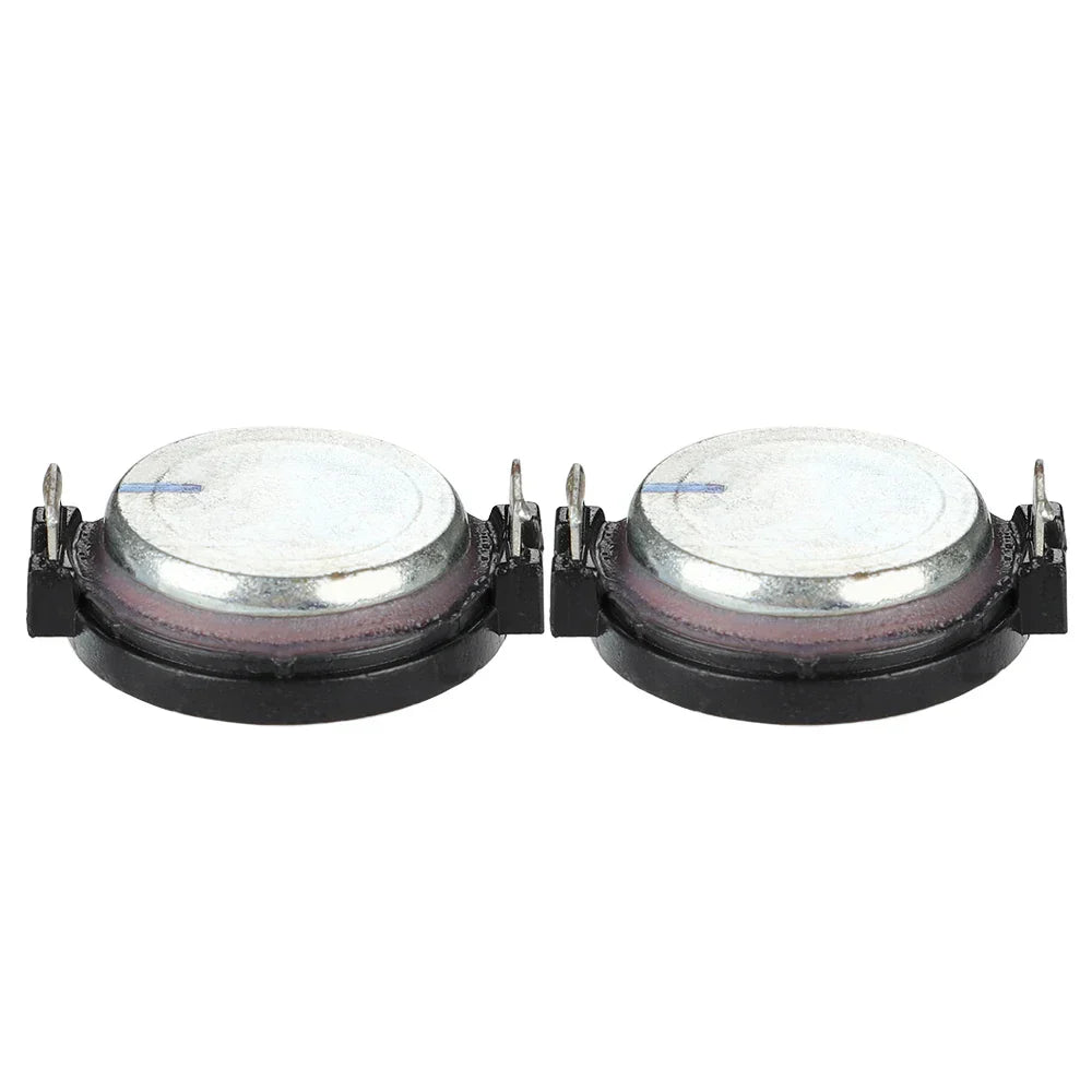 Two black plastic-mounted silver dome inch 25mm tweeter ohm 10w dome film audio treble speaker drivers with terminals