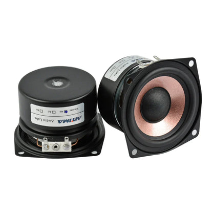 Black and copper 2.5 inch aiYima audio labs full range speaker 4 ohm hifi home music desktop speaker with square frame