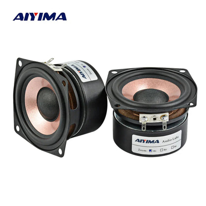 Black aiyima 2.5 inch full range speaker drivers with copper cones and silver terminals for ohm hifi home theater music desktop speaker