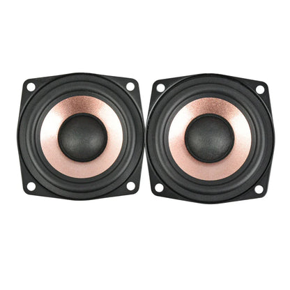 A pair of black and copper AIYIMA 2.5 inch ohm hifi home range speakers for music desktop use with a matte finish