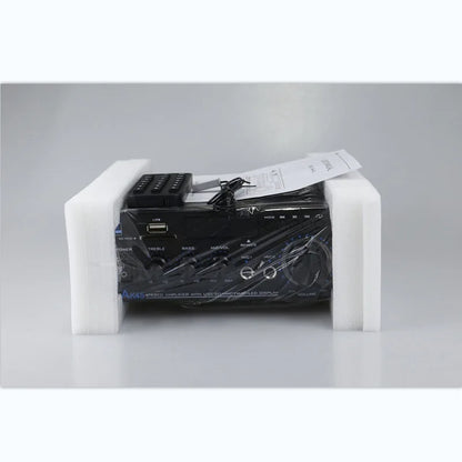 Black ak45 hifi digital bluetooth stereo amplifier with usb and led display wrapped in plastic for home and car use