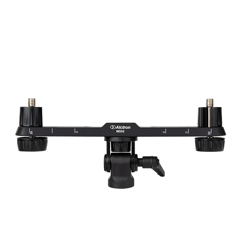 Black alctron ms02 professional stereo recording bar with adjustable arms height adjustable function and accurate scale