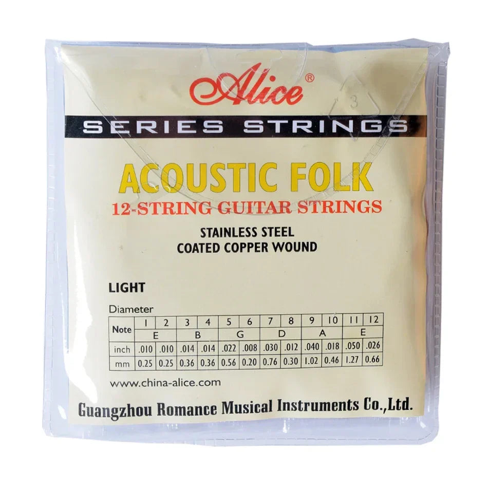 Alice A2012 12-string acoustic guitar strings with stainless steel coated copper alloy wound for musical instrument guitar use