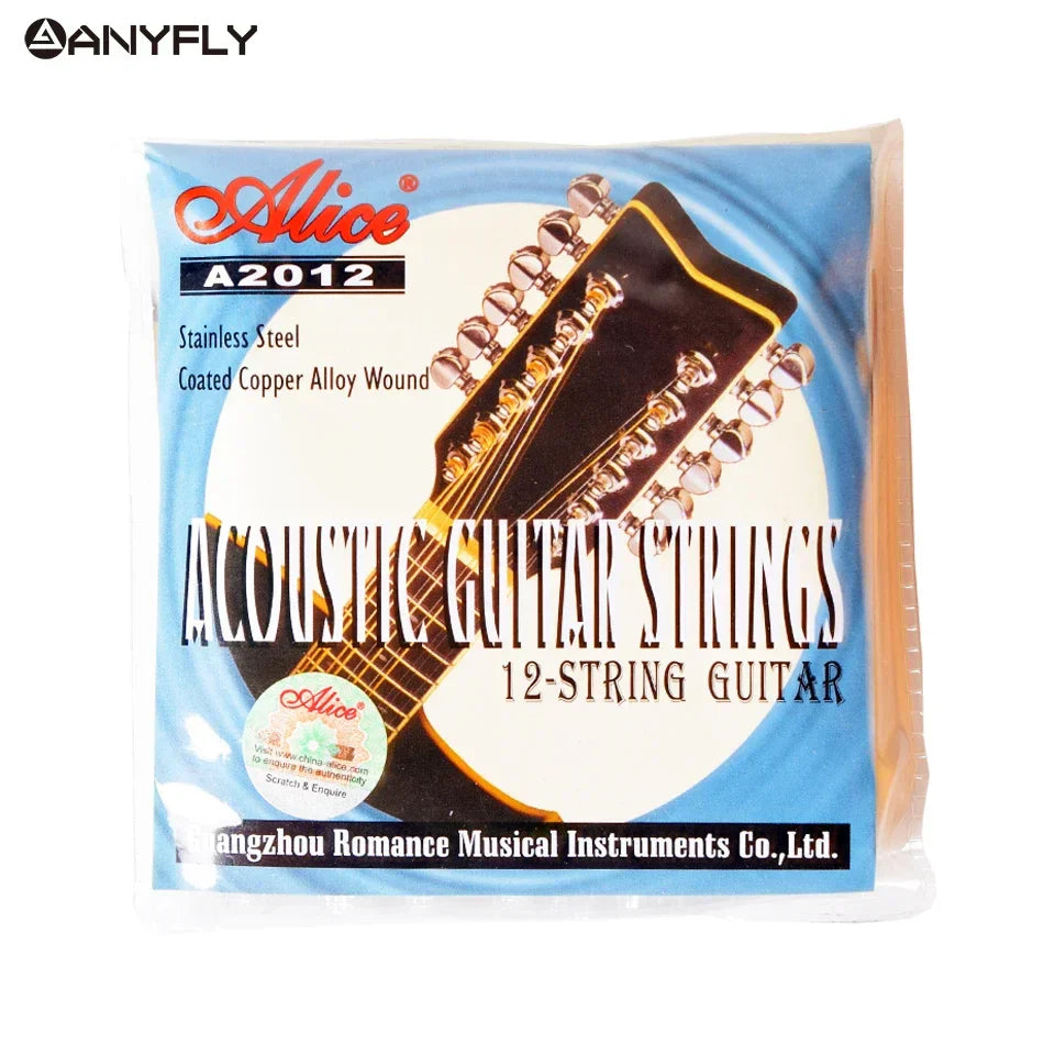 Alice A2012 12 strings acoustic guitar strings with stainless steel and coated copper alloy in clear blue packaging