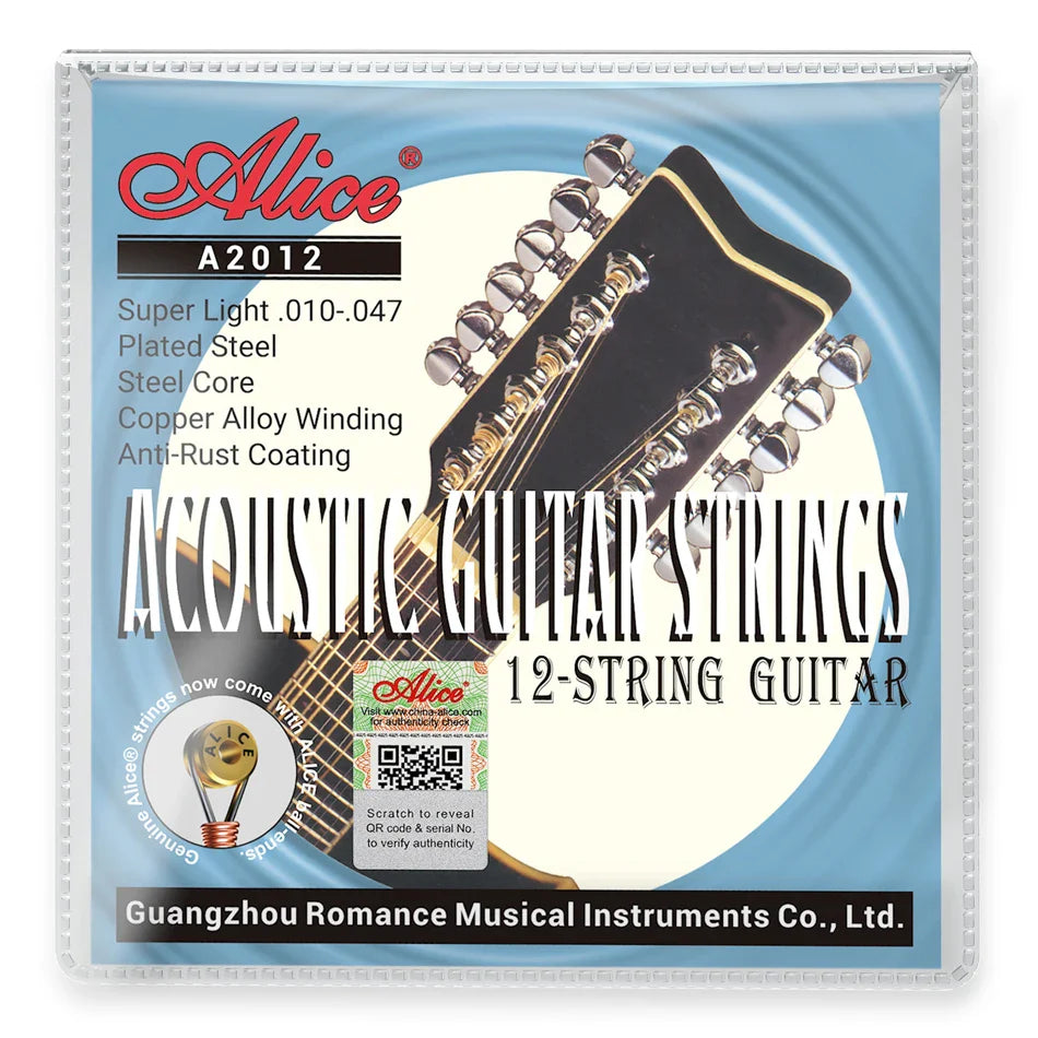 Alice A2012 12 strings acoustic guitar strings made of plated steel with copper alloy winding and anti-rust coating