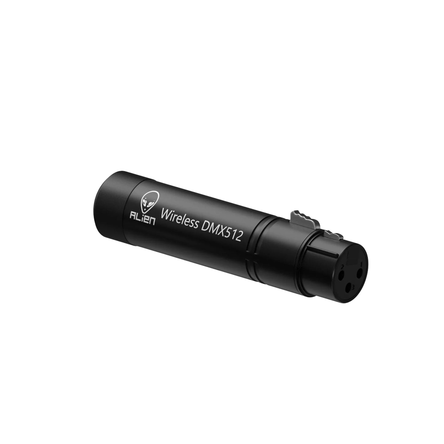 Black alien wireless dmx512 transmitter with matte finish and metallic connector for disco dj party and moving head laser use