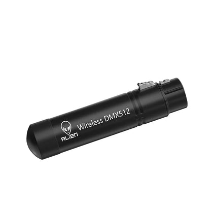 Black alien wireless dmx512 transmitter with matte finish and metallic connector for disco dj party moving head laser use