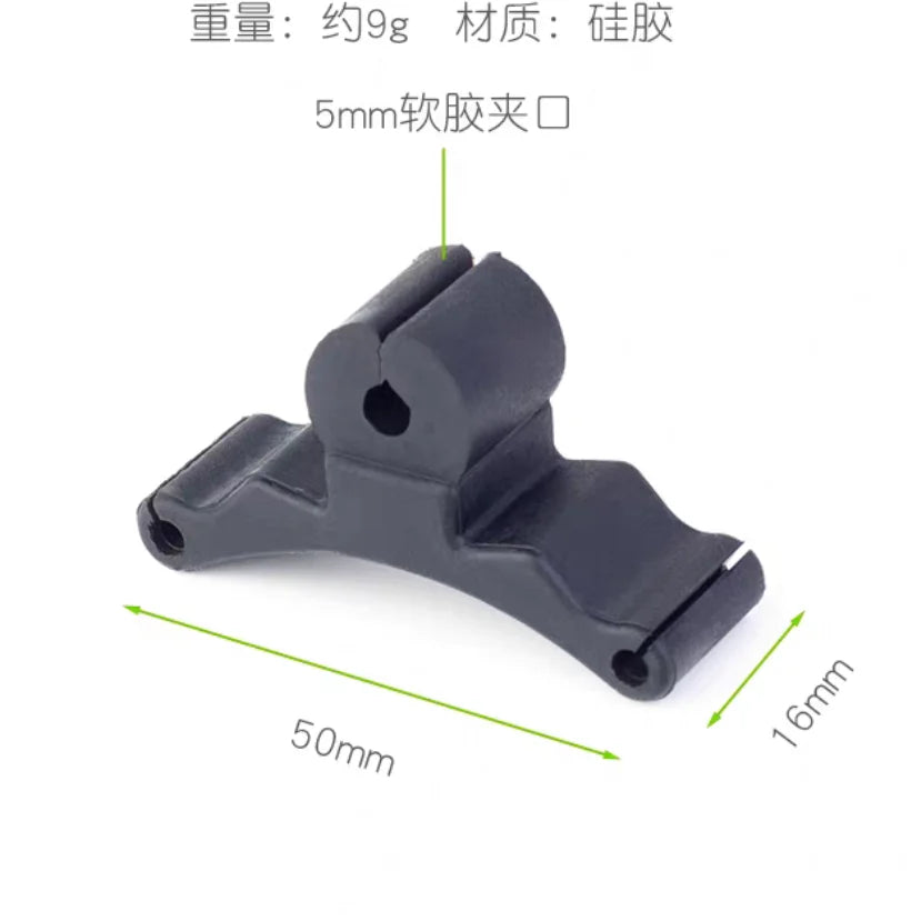 Black silicone musical instrument microphone clip with 5mm soft rubber clasp 50mm by 16mm for violin mic clamps stringed use