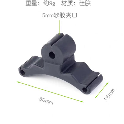 Black silicone musical instrument microphone clip with 5mm soft rubber clasp 50mm by 16mm for violin mic clamps stringed use