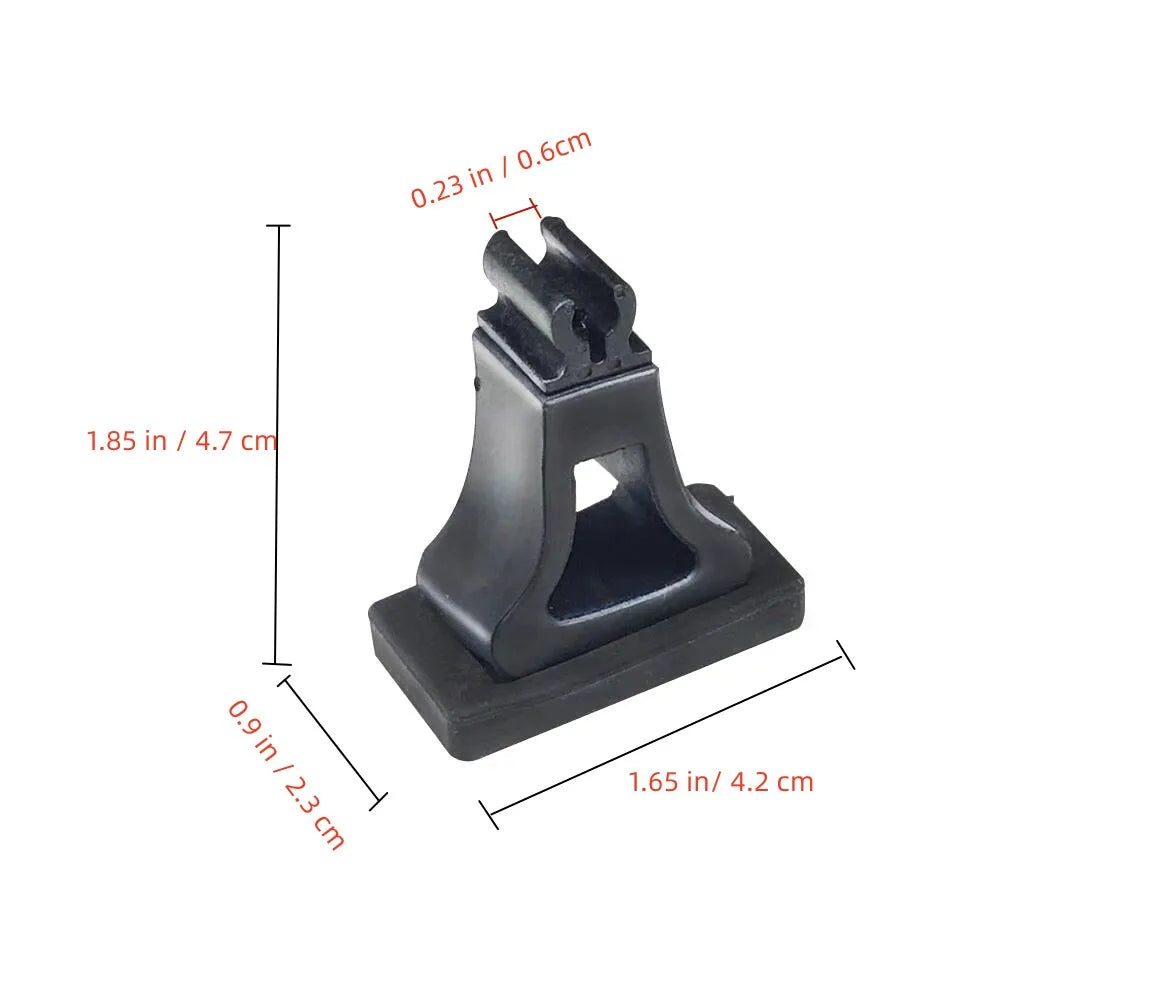 Black plastic microphone clips violin with rectangular base and upward-facing clip for musical instrument microphone use