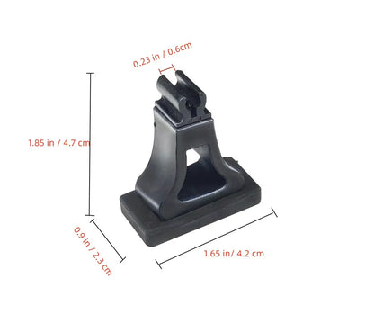 Black plastic microphone clips violin with rectangular base and upward-facing clip for musical instrument microphone use