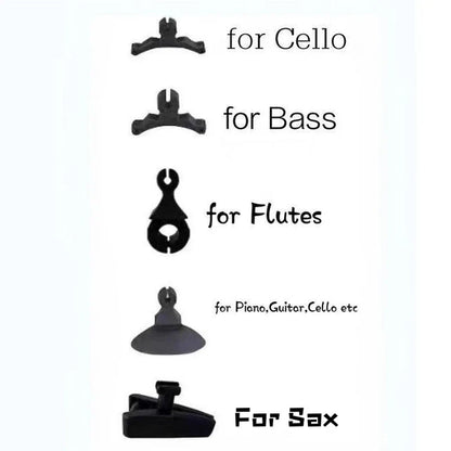 Black plastic microphone clips violin and mic clamps stringed for cello bass flute piano guitar saxophone holders