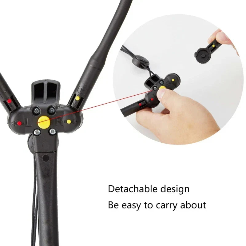 Black plastic handle with yellow and red accent buttons for adjustable tenor saxophone double shoulder straps neck lanyard woodwind musical use
