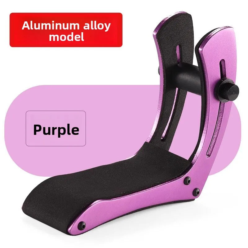 Purple aluminum alloy electric guitar practice stand portable with black rubberized grip and adjustable knob