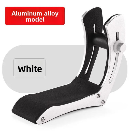 White aluminum alloy electric guitar practice stand with black rubber grip and adjustable knob portable design