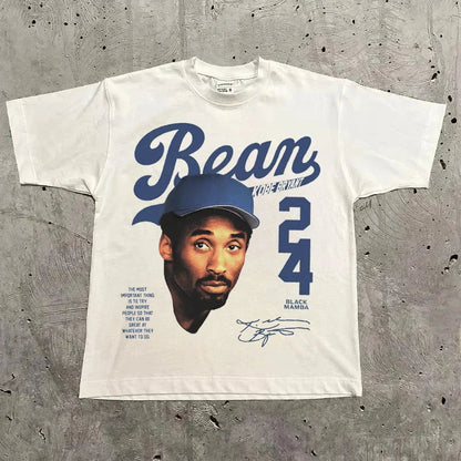 White cotton oversized couples goth basketball tops y2k with blue kobe bryant 24 jersey graphic american harajuku high