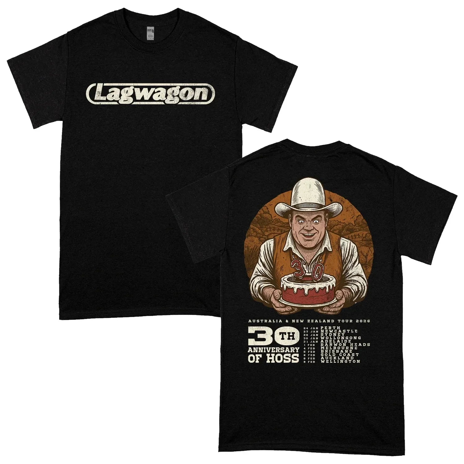 Black band cotton overszied short sleeves american hip hop t-shirt featuring vintage lagwagon graphic design